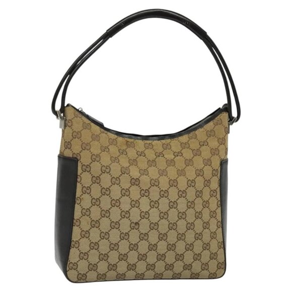GUCCI GG Canvas Shoulder Bag Beige Gold 001 3766 Auth 125090 - Picture 1 of 16